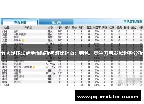 五大足球联赛全面解析与对比指南：特色、竞争力与发展趋势分析